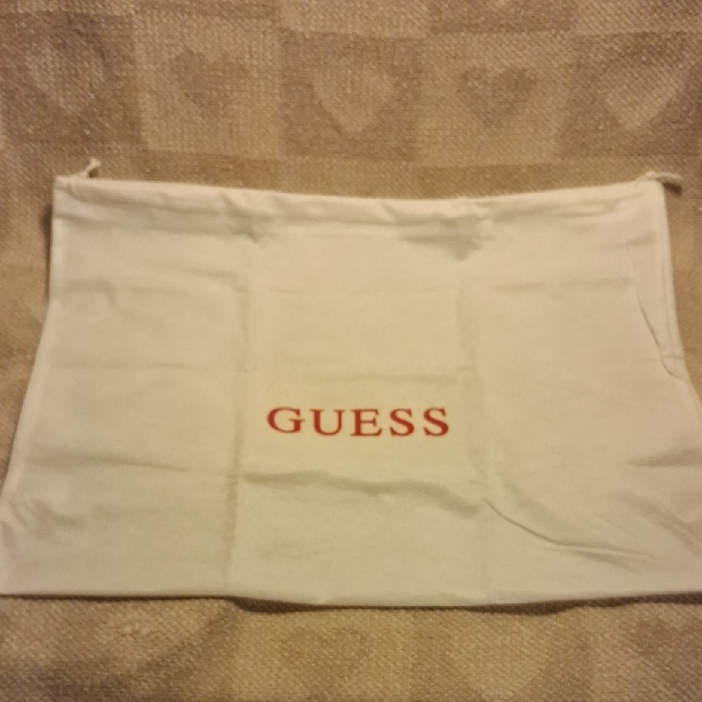 Guess Cream Dust Bag with Red Logo